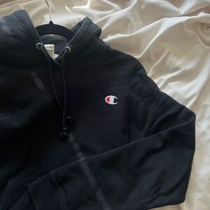 Champion CROPPED Black Classic Hoodie